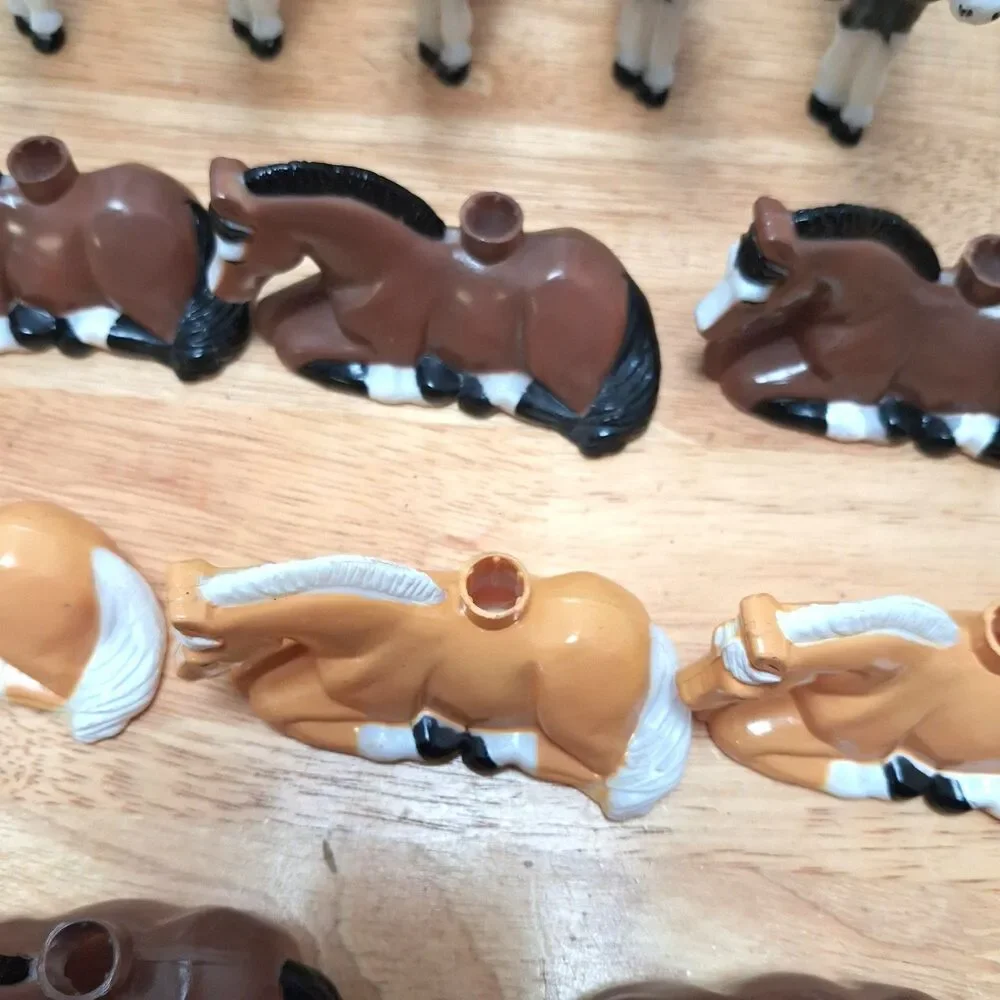 20 Vintage Blow Mold Horse Pony Christmas Tree Light Covers Western Equestrian
